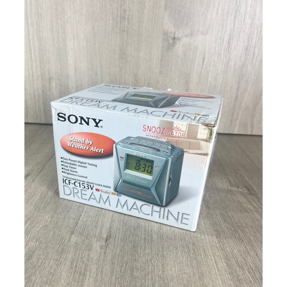 Sony Dream Machine ICF-C153V Silver Green Alarm Clock Radio TV Weather FM AM
